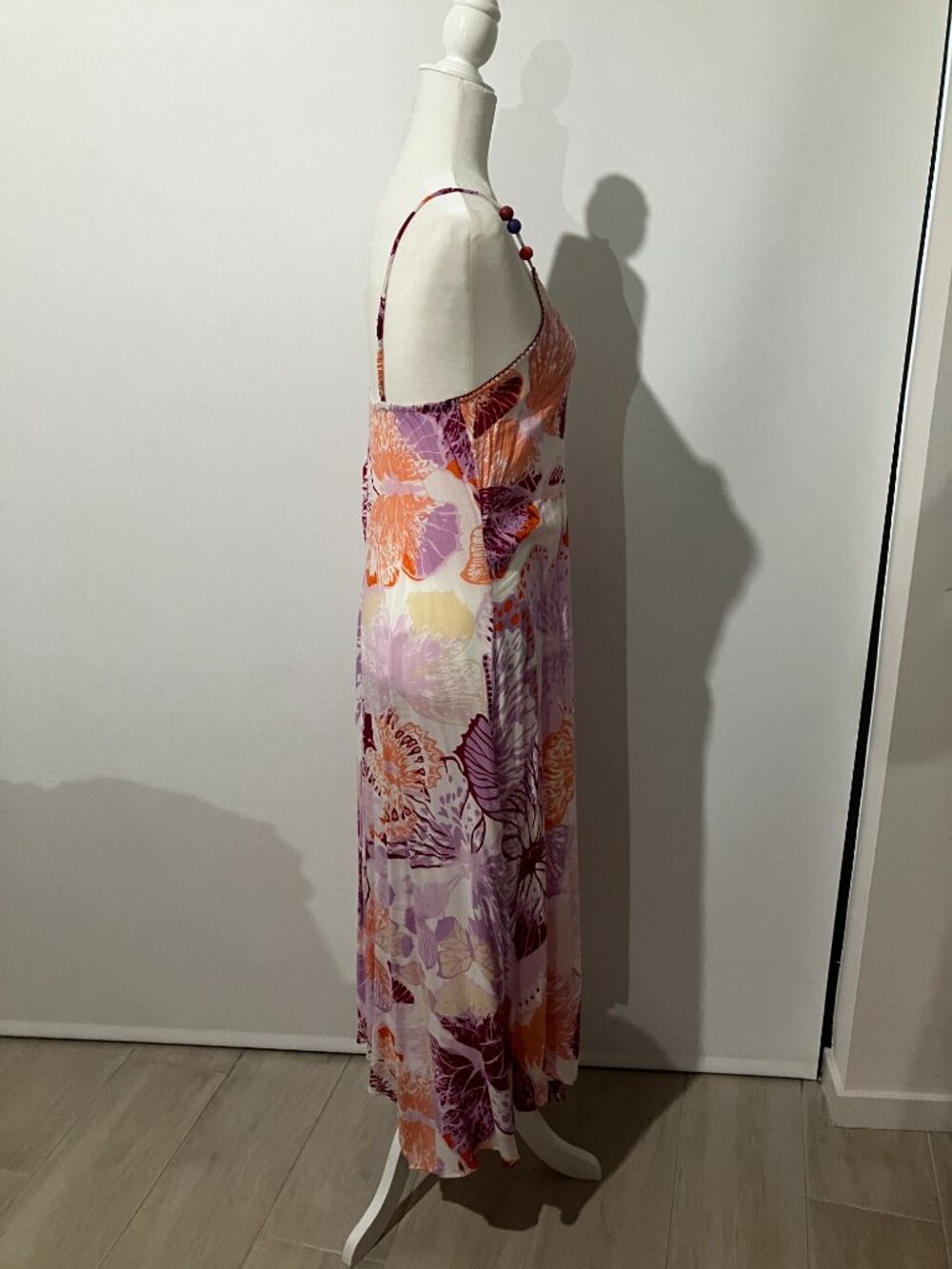 Poupette St. Barth Bessie Floral Print Maxi Dress Pink Macro Sz S - Picture 4 of 11